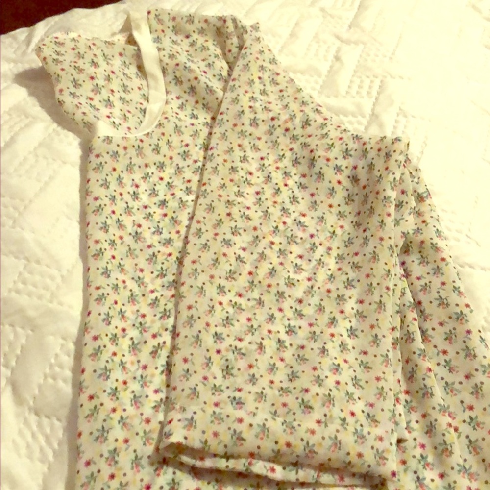 A citrus flowery blouse